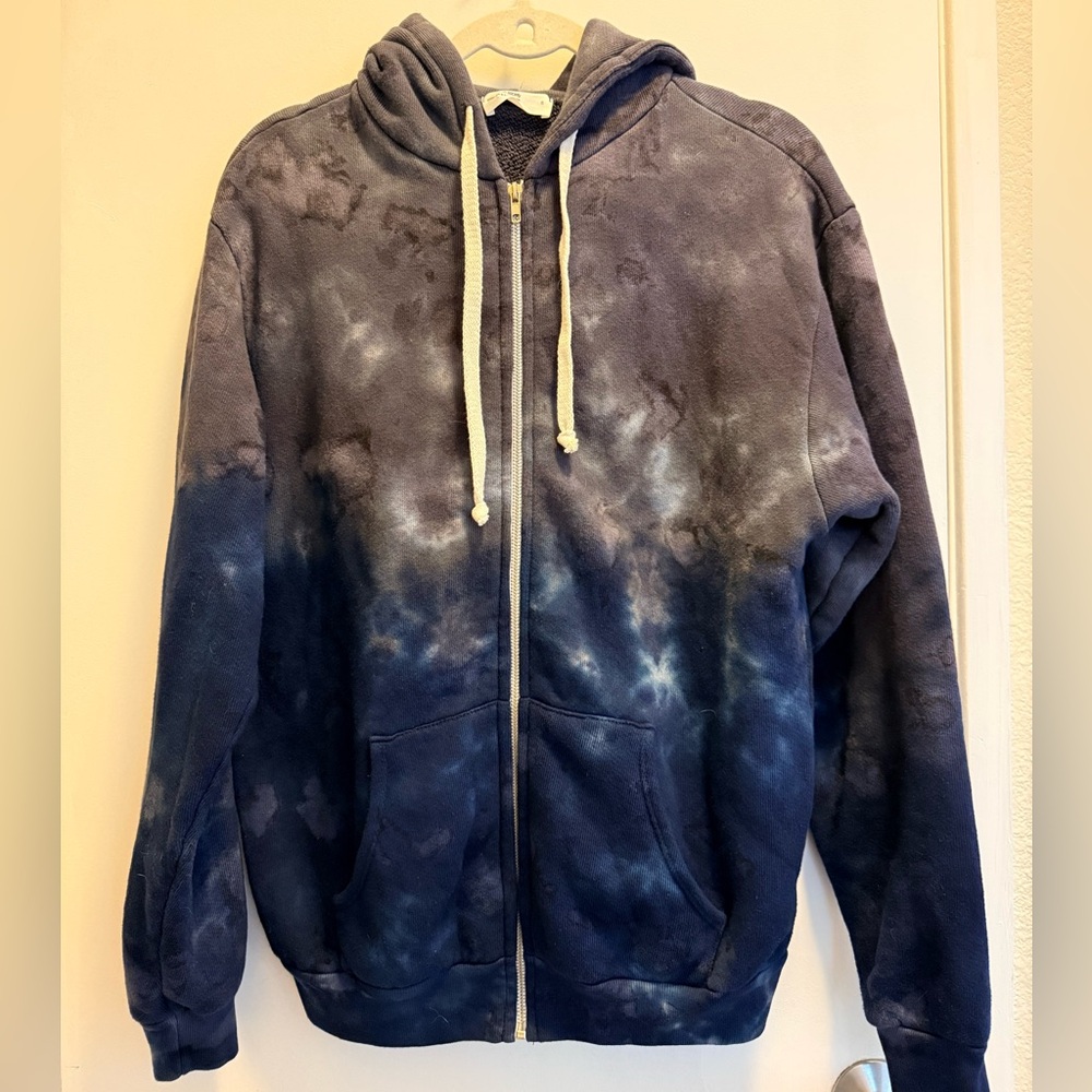 Little Moon Society Navy Hoodie with Cream Drawstring